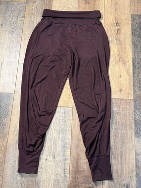 Aerie Maroon High Waist Soft Comfy Joggers Front Pockets Size Small